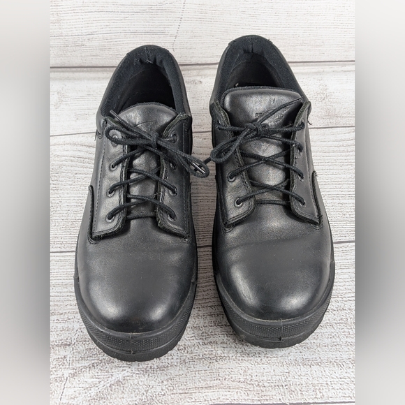 Red Wing Shoes Men 10.5 D Black Leather 110 EH Hard Toe Work Safety - Picture 4 of 8